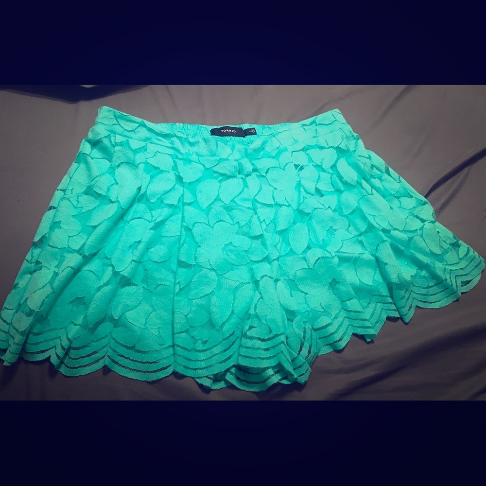 Torrid Lace Ruffle Flare Shorts